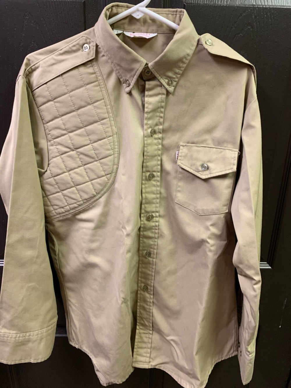 Men's Tactical Padded Shoulder Shirt Tan Men’s Large